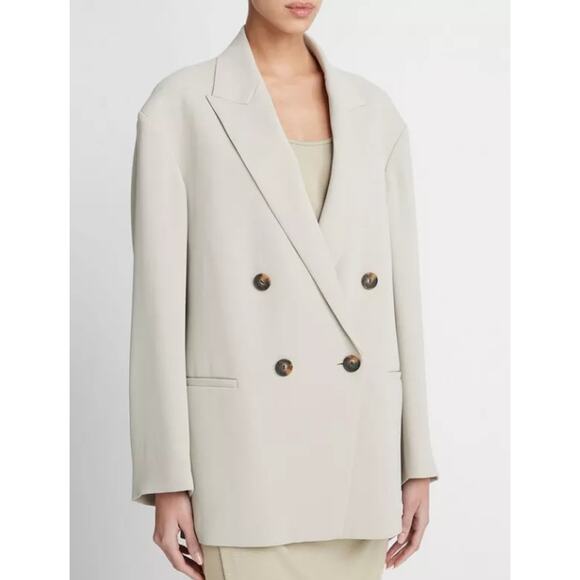 Vince Crepe Double-Breasted Blazer Size 10 - Picture 4 of 9